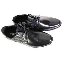 VGY MAX L514-1 buty młodzieżowe eleganckie czarne półbuty