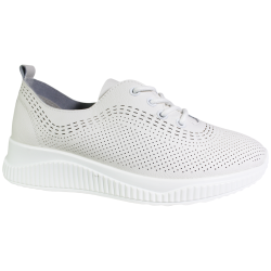 Sneakersy Damskie Vinceza 41472 Skóra Białe Lico