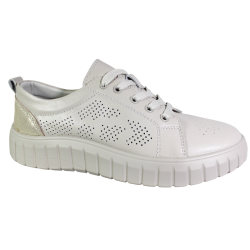 Sneakersy Damskie Ladies Style OC-135-LT03 Skóra Beż Lico