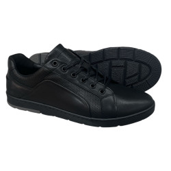 Półbuty Sneakersy Męskie Tapi 7395 Skóra Czarne Lico