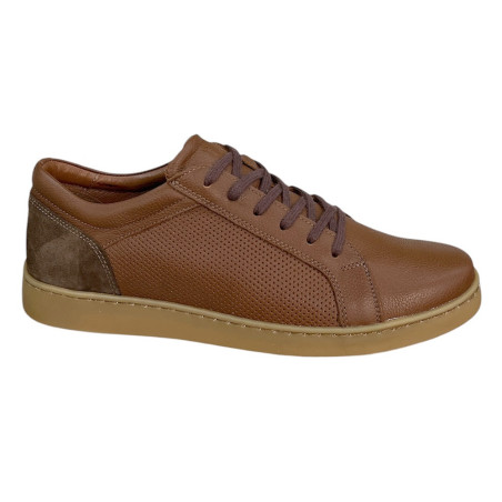 Półbuty Sneakersy Męskie Tapi 7618  Skóra Brąz Lico
