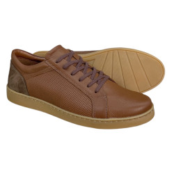 Półbuty Sneakersy Męskie Tapi 7618  Skóra Brąz Lico