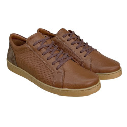 Półbuty Sneakersy Męskie Tapi 7618  Skóra Brąz Lico