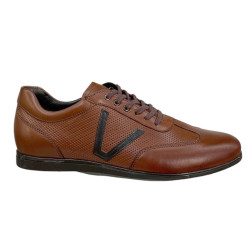 Półbuty Sneakersy Męskie Tapi 7636 Skóra Brąz Lico