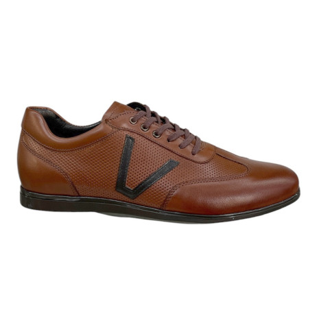 Półbuty Sneakersy Męskie Tapi 7636 Skóra Brąz Lico