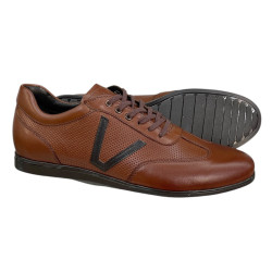 Półbuty Sneakersy Męskie Tapi 7636 Skóra Brąz Lico