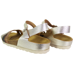 Sandały Damskie Verano 3730 Skóra Złote Lico