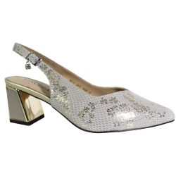 Sandały damskie Vinceza 66733 skóra złotosrebrne eleganckie
