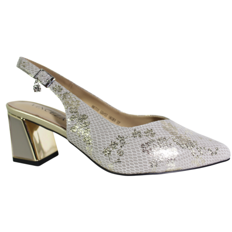 Sandały damskie Vinceza 66733 skóra złotosrebrne eleganckie
