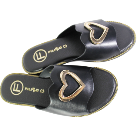Klapki Damskie Filippo DK6909 Czarne Lico