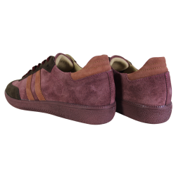 Sneakersy Damskie Kampa N1068 Skóra Bordowe Zamsz