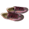 Sneakersy Damskie Kampa N1068 Skóra Bordowe Zamsz