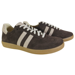 Sneakersy Damskie Kampa N1068 Skóra Brązowe Zamsz