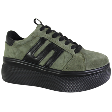 Sneakersy Damskie Filippo DP7175 Skóra Zielone Zamszowe