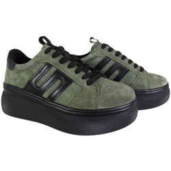 Sneakersy Damskie Filippo DP7175 Skóra Zielone Zamszowe