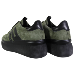 Sneakersy Damskie Filippo DP7175 Skóra Zielone Zamszowe
