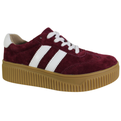 Sneakersy Damskie Filippo DP6776 Skóra Bordowe Zamszowe