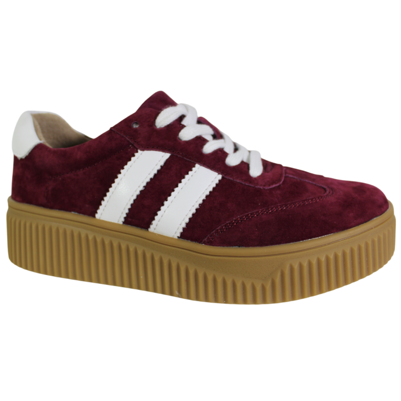 Sneakersy Damskie Filippo DP6776 Skóra Bordowe Zamszowe