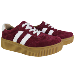 Sneakersy Damskie Filippo DP6776 Skóra Bordowe Zamszowe
