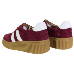 Sneakersy Damskie Filippo DP6776 Skóra Bordowe Zamszowe