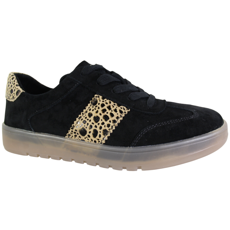 Sneakersy Damskie Filippo DP6770 Skóra Czarne Zamszowe