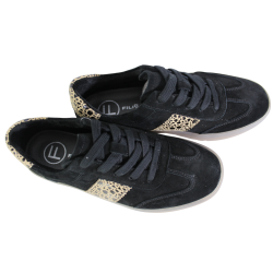 Sneakersy Damskie Filippo DP6770 Skóra Czarne Zamszowe