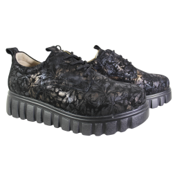 Sneakersy Damskie Filippo DP6846 Skóra Czarne Zamszowe
