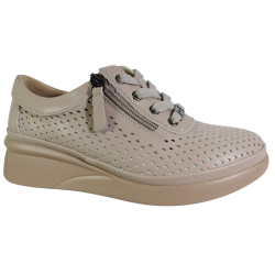Półbuty Sneakersy Damskie Vinceza 79565 Skóra Beżowe Lico