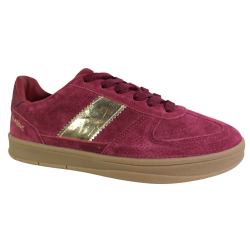 Sneakersy Damskie Vinceza 14029 Skóra Bordowe Zamszowe