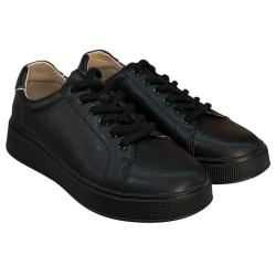 Półbuty Sneakersy Damskie GOODIN GD-FT-116  Skóra Czarne Lico