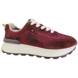 Sneakersy Damskie Vinceza 41491 Skóra Bordowe Zamszowe