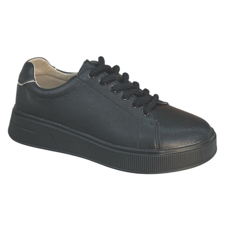 Półbuty Sneakersy Damskie GOODIN GD-FT-116  Skóra Czarne Lico