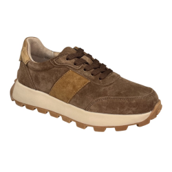 Półbuty Sneakersy Damskie GOODIN GD-LX1081G Skóra Camel Zamsz
