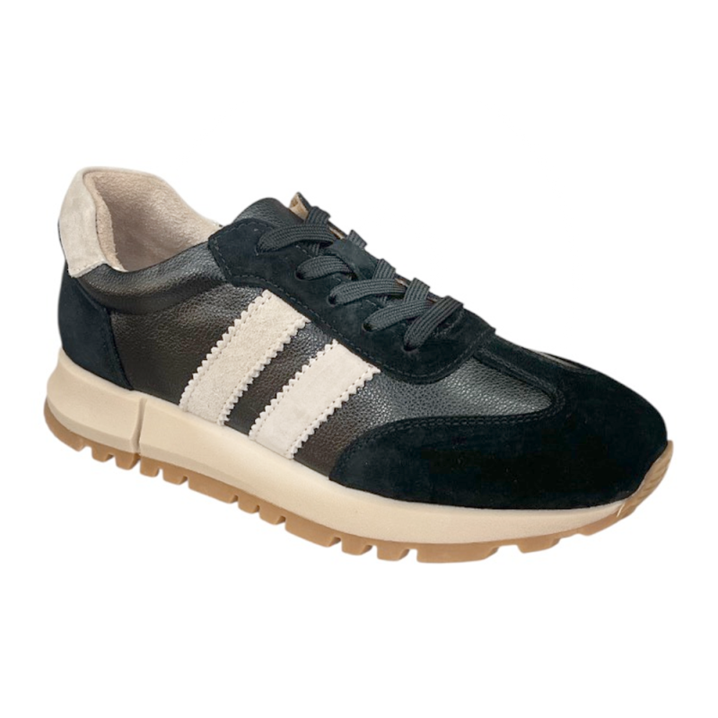 Półbuty Sneakersy Damskie GOODIN GD-LX1080G Skóra Czarny Zamsz