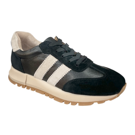 Półbuty Sneakersy Damskie GOODIN GD-LX1080G Skóra Czarny Zamsz