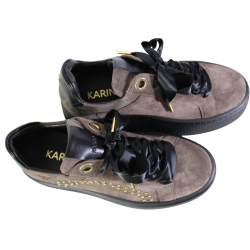 Sneakersy Damskie Karino 5693 Skóra Brązowe Zamsz Na Platformie Wygodne