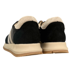 Półbuty Sneakersy Damskie GOODIN GD-LX1080G Skóra Czarny Zamsz