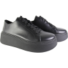 Półbuty Sneakersy Damskie Verano 25-735 Skóra Czarne Lico