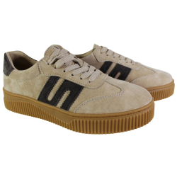 Półbuty Sneakersy Damskie Goodin GD-LX1074 Skóra Beżowe Zamszowe