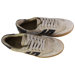 Półbuty Sneakersy Damskie Goodin GD-LX1074 Skóra Beżowe Zamszowe