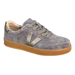 Sneakersy Damskie Vinceza 79558 Skóra Szary Zamsz