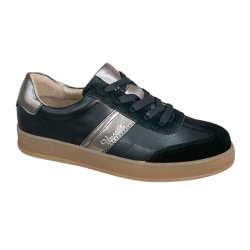 Sneakersy Damskie Vinceza 79576 Skóra Czarny Zamsz
