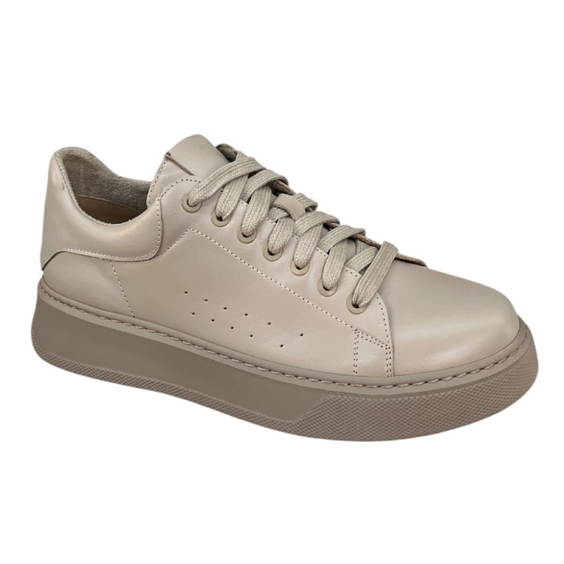 Półbuty Sneakersy Damskie Verano 25-692 Skóra Beż Lico