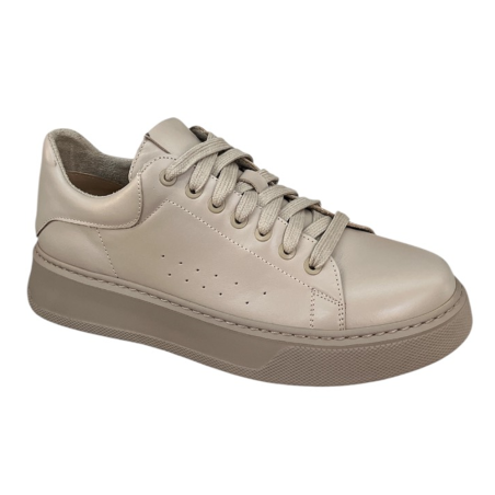 Półbuty Sneakersy Damskie Verano 25-692 Skóra Beż Lico