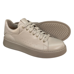 Półbuty Sneakersy Damskie Verano 25-692 Skóra Beż Lico