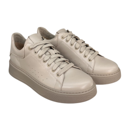 Półbuty Sneakersy Damskie Verano 25-692 Skóra Beż Lico