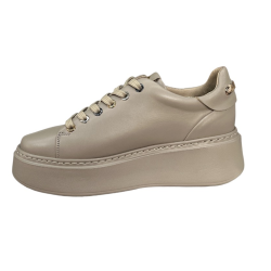 Półbuty Sneakersy Damskie Carinii B10047 Skóra Beż Lico