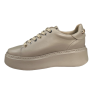 Półbuty Sneakersy Damskie Carinii B10047 Skóra Beż Lico