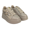 Półbuty Sneakersy Damskie Carinii B10047 Skóra Beż Lico