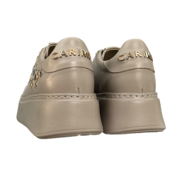 Półbuty Sneakersy Damskie Carinii B10047 Skóra Beż Lico